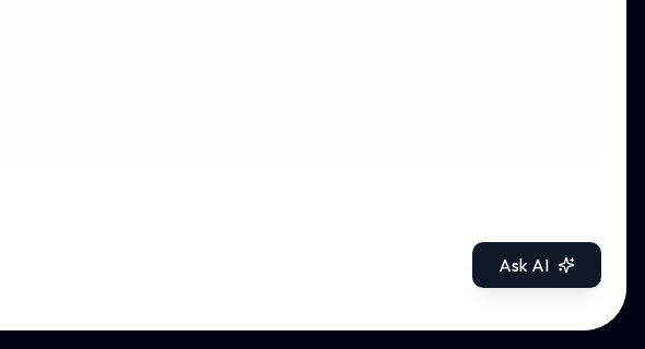 A small floating round button labelled Ask AI with a chat icon, fixed in the bottom-right corner of an otherwise normal application page. This is the toggle that opens the chatbot when the panel is closed.