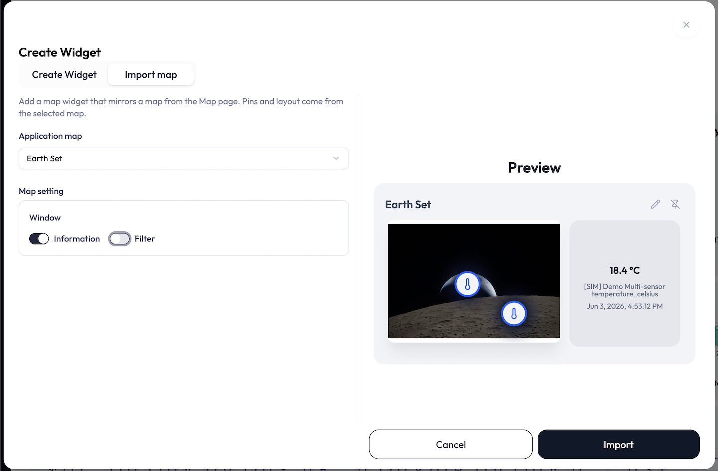 Image Map settings for the background, windows, and device pin positions.