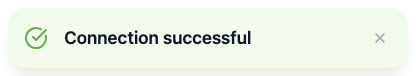 A green notification reading Connection successful.
