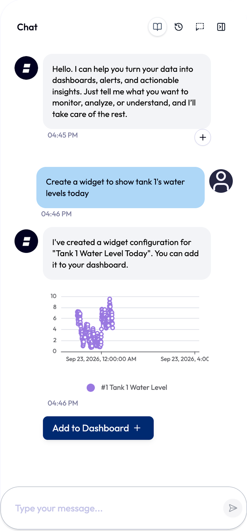 Chat setting up an air quality alert