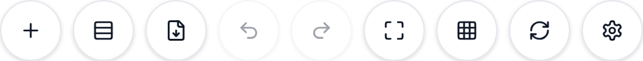 Dashboard toolbar with widget, layout, history, refresh, PDF, and settings controls.